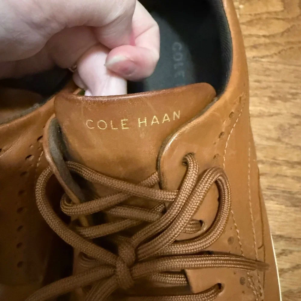 Cole Haan Brown Leather Grand Crosscourt‎ Wingtip Oxford Sneakers size 12